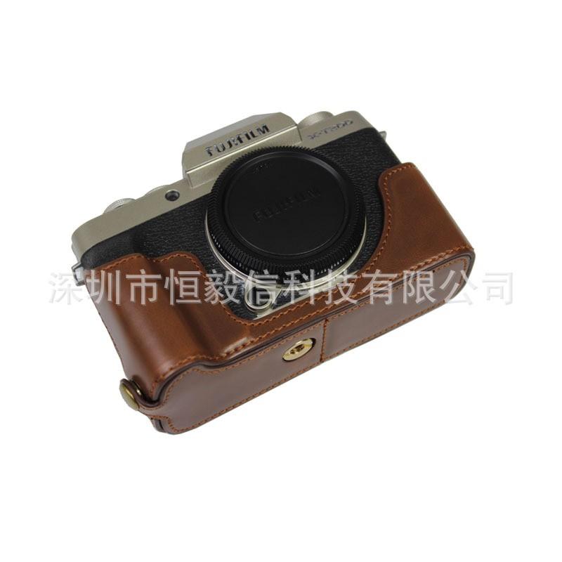PU Leather Camera Bag Fujifilm X-T200 Mirrorless With Dedicated Base Plate Half Case Protective Sleeve