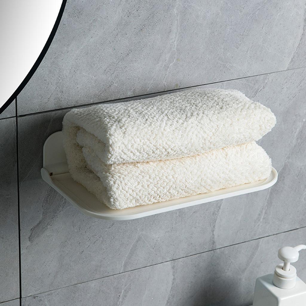 Bathroom Floating Shelf Folding Space Saving Wall Mounted Floating Shelve for Clothes Toiletries Towel