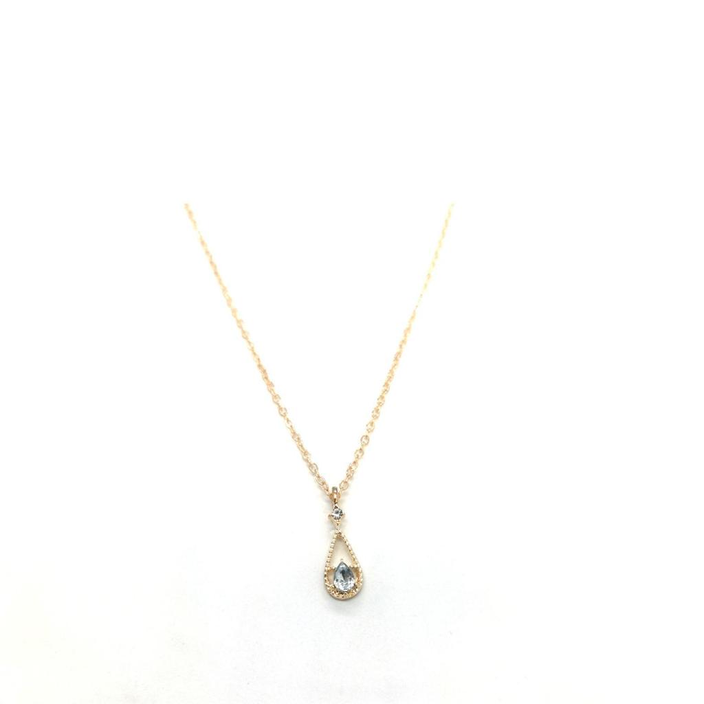 "One Look Ten Thousand Years" French Zircon Teardrop Necklace - Super Fairy Style for Female Students, Cold Style Clavicle Chain.