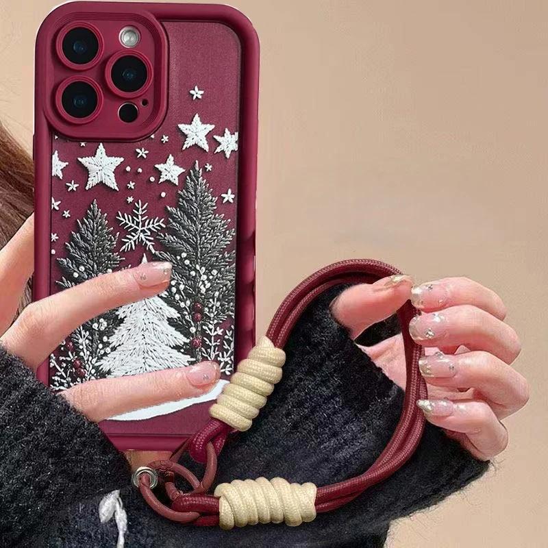 Cute Christmas Red Chain Phone Case For Huawei P20 P30 P40 P50 Pro Mate 20 30 40 50 Pro Lite Nova 5i 5T 11 Play 60 Plus Cover