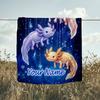 1PC Custom Name Axolotls Stars Flannel Blanket Versatile,all-season Throw Suitable for the Living Room,bedroom,camping,travel,and Gift