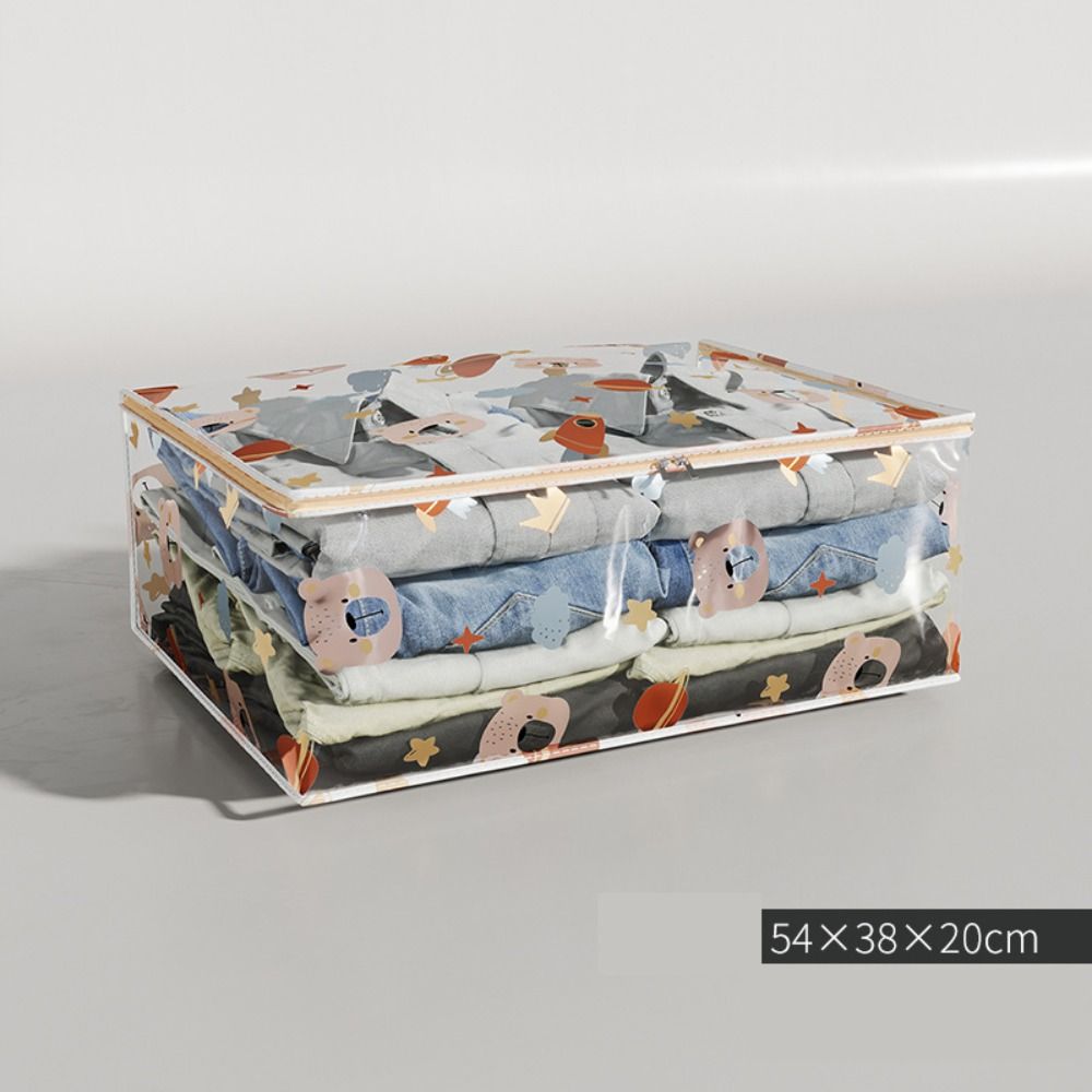 Large Capacity Household Clothes Organizer Dustproof Waterproof Transparent Quilt Bag New Printed Three-Dimensional Storage Bag