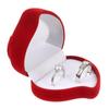 Engagement Wedding Exquisite Velvet Jewelry Box Ring Display Box Red Rose Double Ring Storage Box