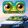 Whimsical Green Frog Design Sun Visor Car Front Windshield Sun Shade Foldable Reflective UV Protection Heat Insulation Cover