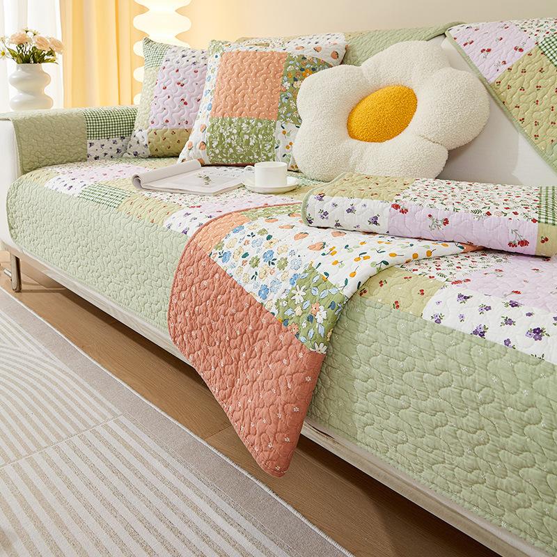 Sofa Cushion Four Seasons Universal Cushion Non-Slip Sofa Cover Simple High-Grade Washed Cotton Fabric Backrest Cover Cloth