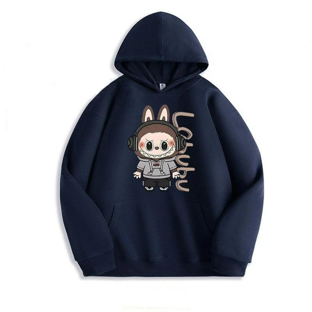 Fashion Men Women's Hoodies Cartoon Labubu Monster Print Pullover Top Casual Sweatshirt Kids Hoodies Clothing