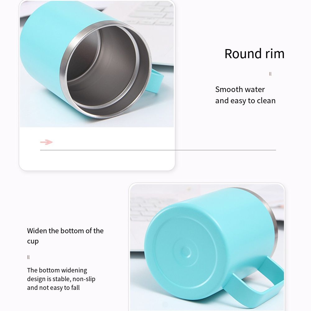 12oz/14oz Handle Mug Double-layer Thermos Cup Portable Insulated Water Bottle  Tea