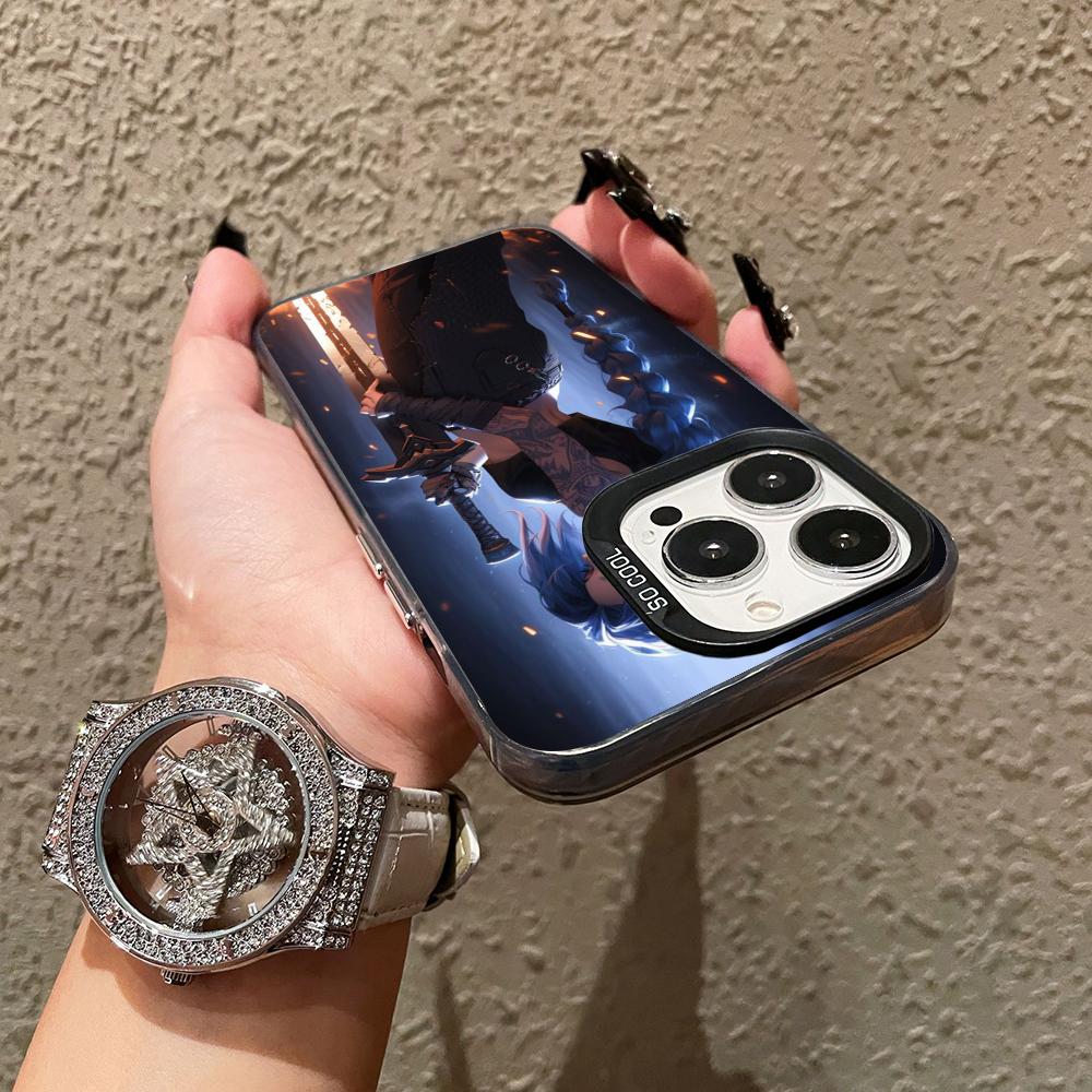 Anime Girl Mobile Phone Case for iPhone 17 16 15 14 13 12 11 X XR XS 8 7 Air Pro Max Plus Translucent Colorful Cover