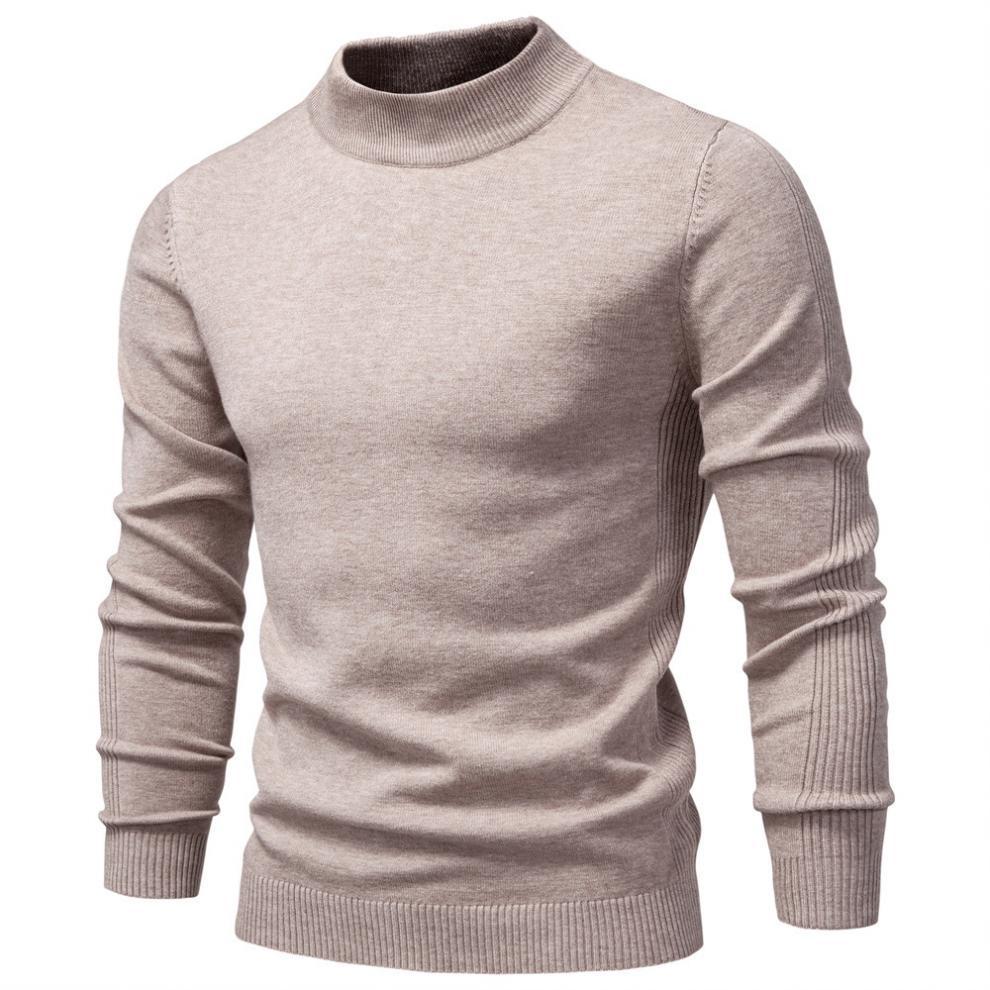 European Chic Men's High-Neck Sweater: Autumn/Winter 2025 Light Luxury Knitwear, High-End Base Layer