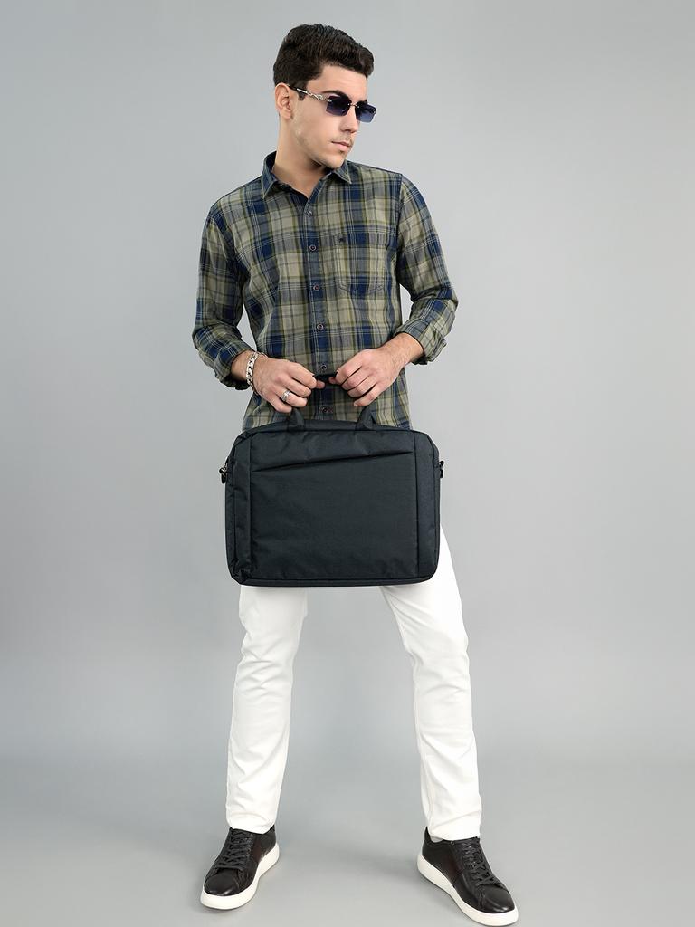 MONTE CARLO Mens Regular Fit Check Full Sleeve Shirt