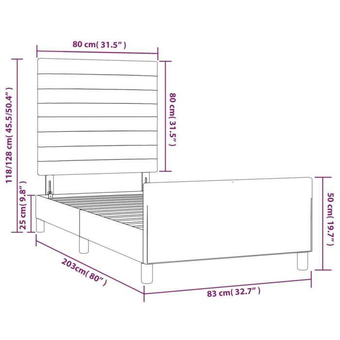 VidaXL Cadre de lit avec tête de lit Rose 80x200 cm Velours3125787