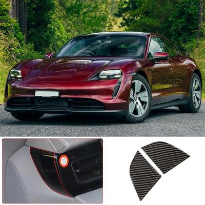 For Porsche Taycan 2022 Soft Carbon Fiber Car Instrument Sides Panel Cover Trim Sticker Car