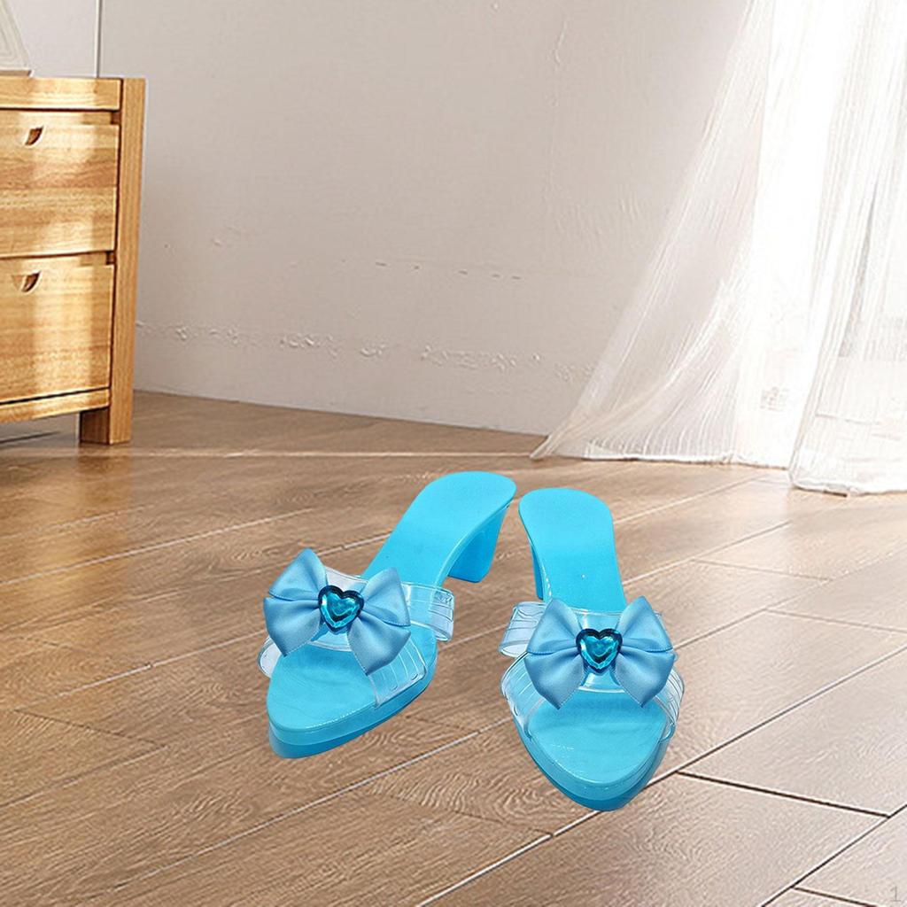 Princess Dress up Shoes 1 Pair Versatile Jelly Sandals for Girls Pretend Play Beach Cosplay