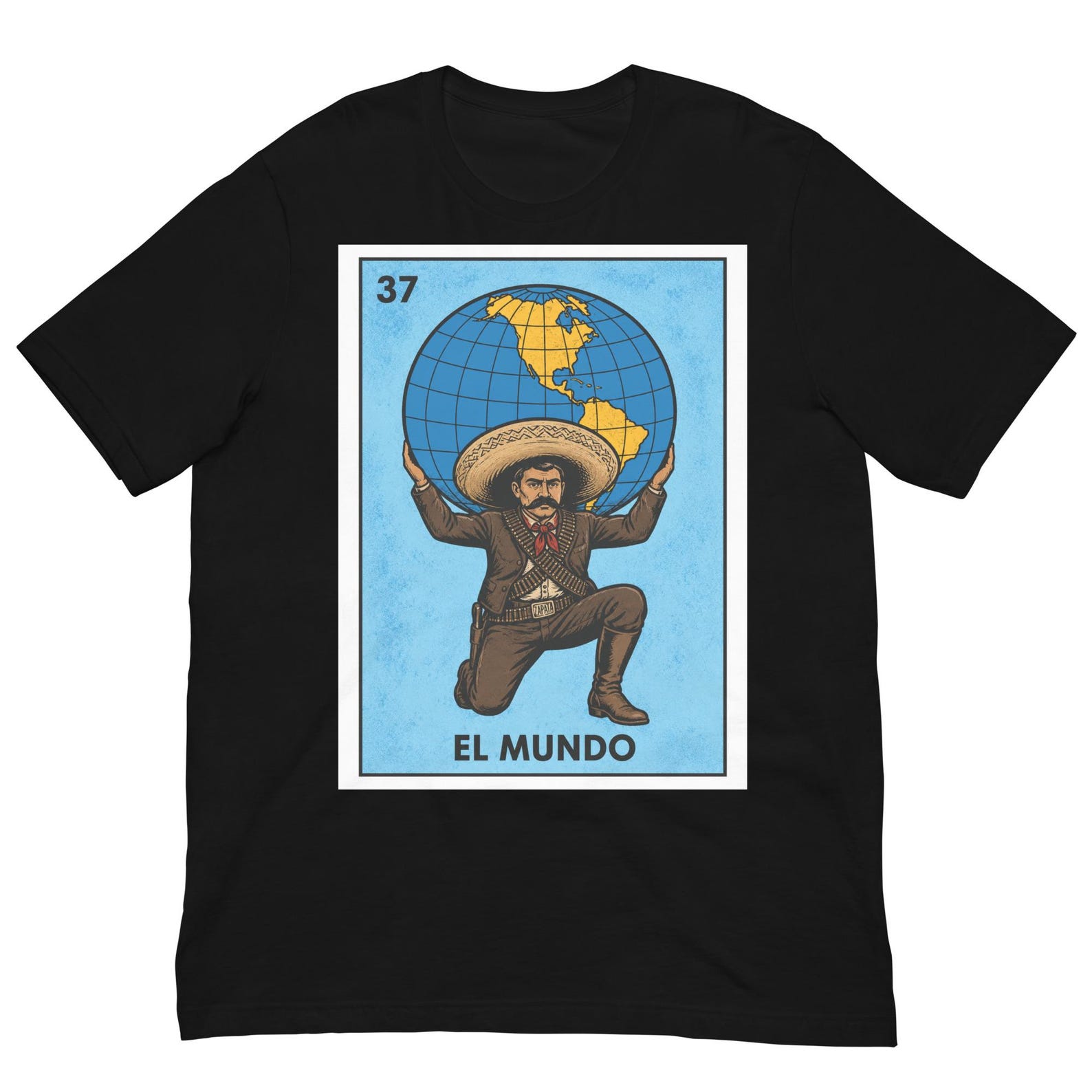 El Mundo Zapata Shirt, Emiliano Zapata T-Shirt, Mexican Revolution Tee, Vintage Loteria Shirt, Revolutionary Graphic Tee, Unisex Shirt S