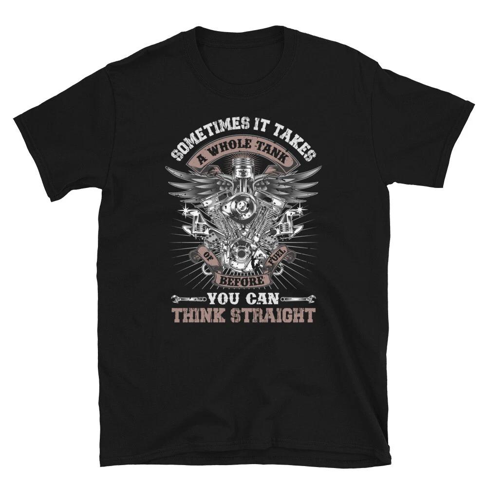 Think Straight Motorcycle Rider T-Shirt L