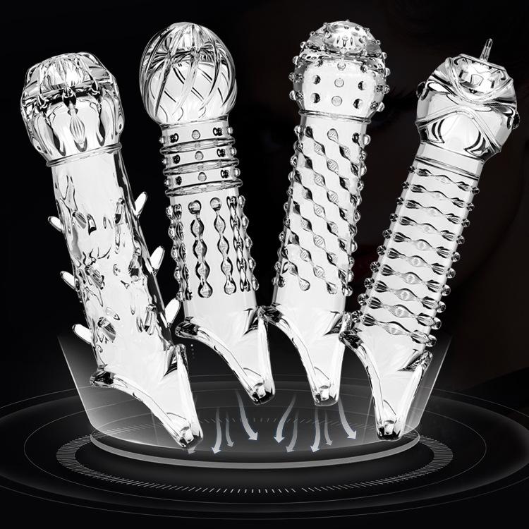 17cm Stor Hodet Penishylse Penisforstørrelseshylse Fortykker Penisforlenger 4cm Sexleketøy for Menn Voksenleketøy Seks produkter