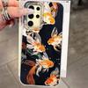 Für Samsung Galaxy S25 Edge S24 S23 S22 S21 S20 FE Plus 5G Ultra Koi Goldfisch Funkeln Schwarz Glänzend Damen Mädchen Bumper Handyhülle