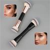 Duals Ended Liquid Makeup Brush Round & Angled Makeup Brushes,Synthetic Makeup Brush for Blending and Application Liquid
