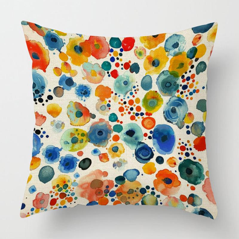 Home Decor Colorful Abstract Pattern Throw Pillow Covers Pattern Cushion Cover Suitable for Sofa Bedroom Car Pillow Cover