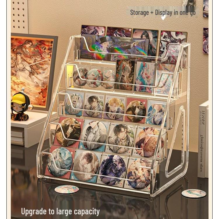 PET Transparent Tiered Rack for Badge Pin and Millet Storage Display