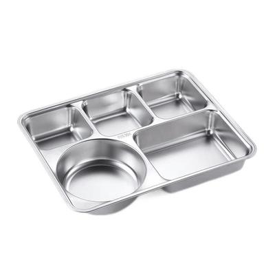 304 Stainless Steel Divided Lunch Tray