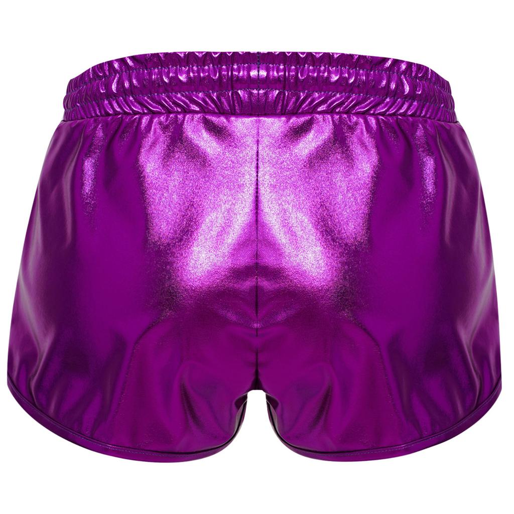 Meisjes Metallic Korte Broek Trekkoord Elastische Tailleband Glanzende Hotpants Dans Bodems Zakken Sportkorte Broek