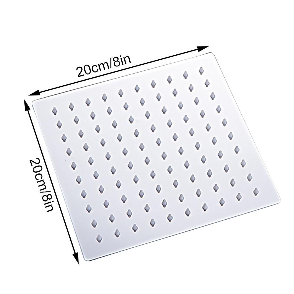 Stainless Steel Ultra-thin Shower Head with Awning 12/10/8 Inch Rain Shower Head Chrome-plated Round and Square Shower Awning