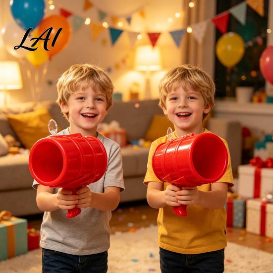 Birthday Gifts for Boys Girls Handheld Air Cannon Toy Portable Shooter Kids Outdoor Reusable Wave Toy Play Bubble Machine Funny Prank Christmas