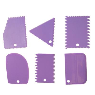 6Pcs Cutter Pastry Dough Fondant Cream Decorating Cake Scraper Edge Tools