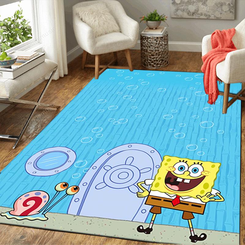 1Pc Spongebob'S Underwater Adventure Rug, Office Carpet Indoor Outdoor Doormat, Non-Slip, Comfortable, Living, Christmas Halloween, Xmas Gift