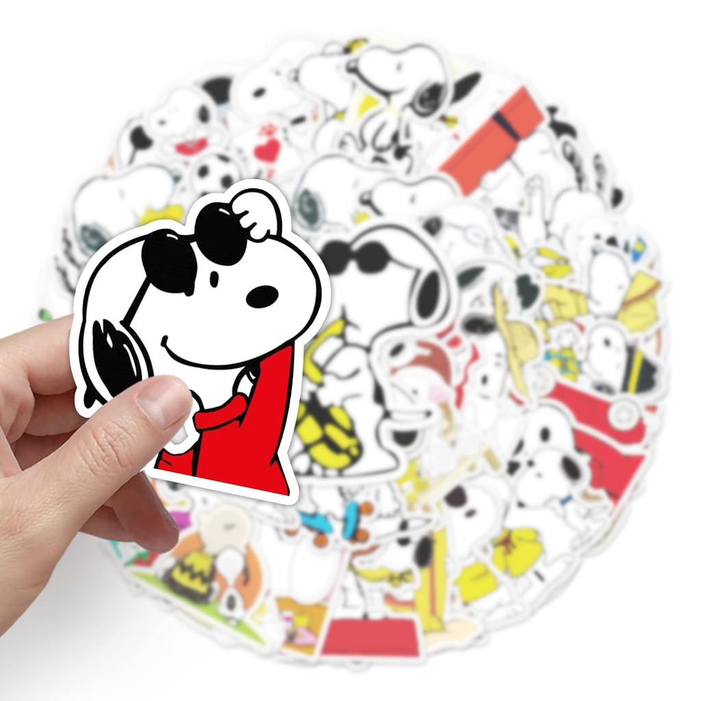 Snoopy Sticker Set Waterproof Snoopy Sticker Pack Branded Stickers for and More (50 Stickers) - - Suitcases, Cars, Motorcycles, Helmets, Skateboards,
