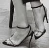 Fashion 2025 Summer New Line With Rhine-Diamond Sexy Sandals Women'S Pointed Open Toe Slim Heel Beautiful Black High Heels