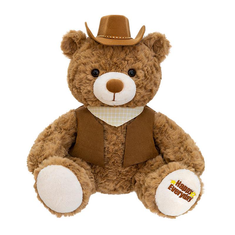 Teddy Bear Plush Toy With Strap Pants And Vest Decoration For Kids Birthday Gift