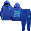 Chasing Sunsets Threaded Peripheral Printing Men's and Women's Sweatshirts Sweatpants Set Hoodie Straight Pants Set