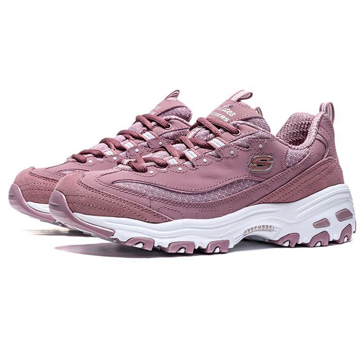 Skechers D'LITES Women Pink Low Top Sneakers Breathable Lightweight Comfortable 13142-MVE