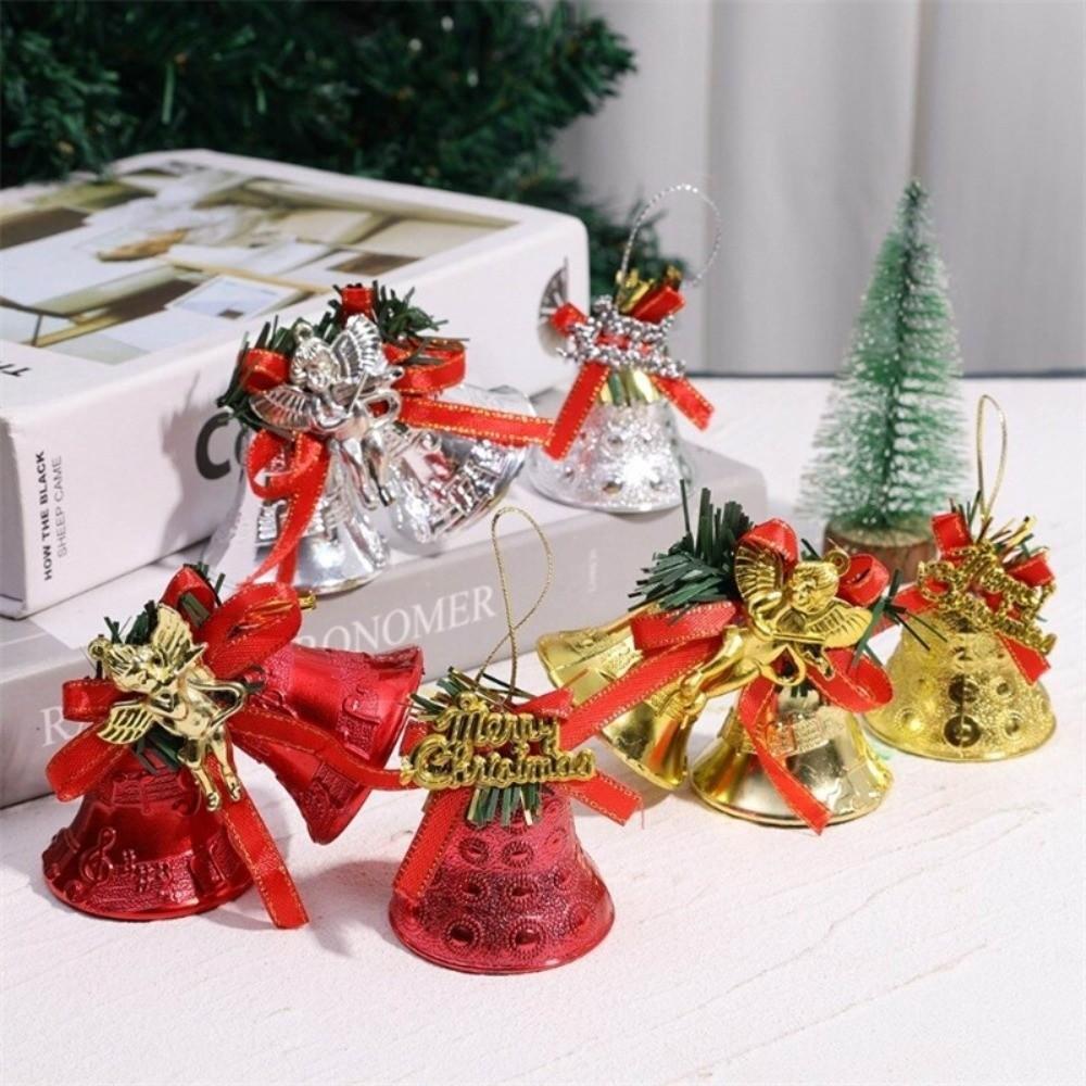 4/2Pcs Plastic Christmas Bells Merry Christmas Xmas Tree Decorations  Festival Party Celebration