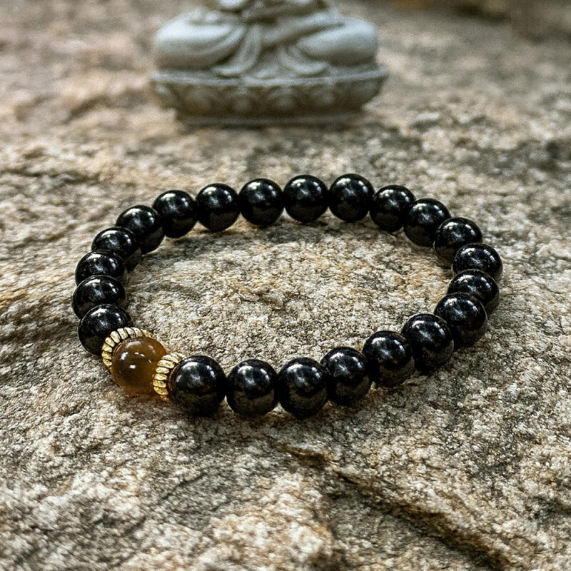 Guardian A4 Obsidian Prayer Bead Bracelet 8mm Unisex Buddhist Bracelet Wish