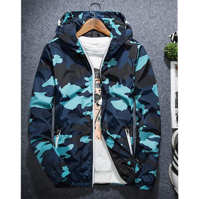 Outdoor Camping  Mountaineering Men's Jacket Large Korean Trend Reflective Camouflage Trench Coat Men's Spring and Autumn Baseball