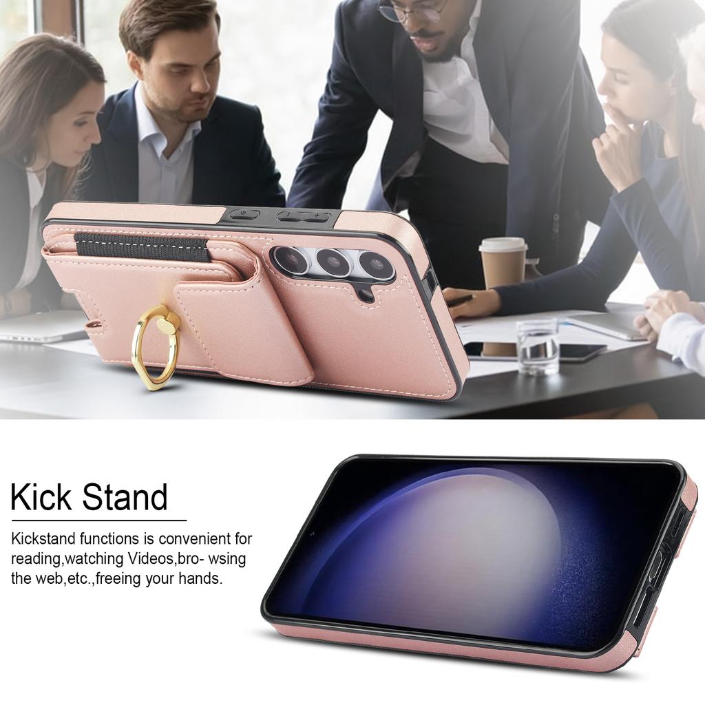 For Samsung Galaxy S23 FE Case Elastic Card Slot PU Leather+TPU Phone Cover