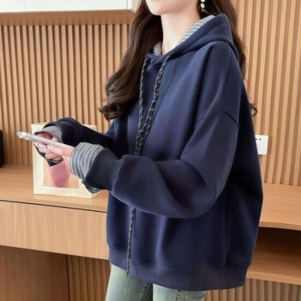 Navava Casual Stripe Long Sleeve Hoodie Nt2947