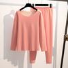 Women Plus Size Seamless Thermal Underwear Set Long Sleeve Top And Long Pants