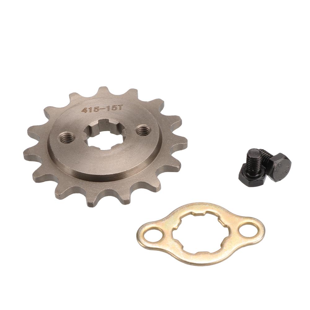 415 Chain 17mm 14T 15T 16T 17T Teeth Front Engine Sprockets With Retainer Plate Locker For Motorcycle Motorized Bicycle Moped