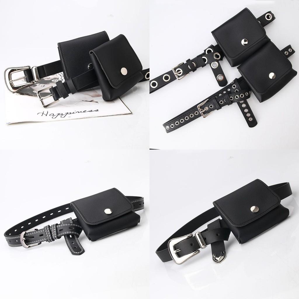 Minimalist Pu Chain Belt Bag With Metal Buckle For Casual And Office Style