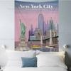 World Famous Tourist Cities DIY Wall Tapestry Hippie Flower Wall Carpets Dorm Decor Wall Art Decor