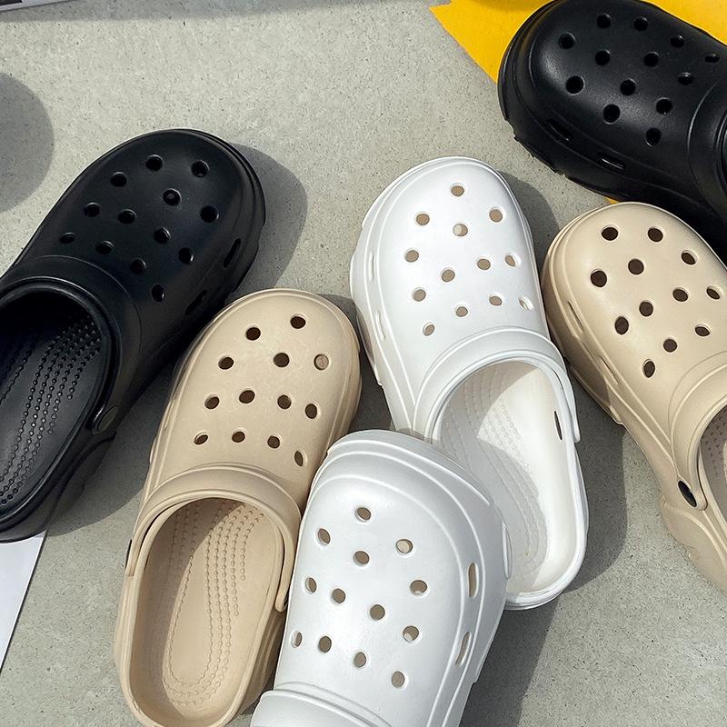 Baotou Hole Shoes Women's Summer Slippers Home Slippers Soft Sole Light Non-slip Bathroom Bath Can Wear Slippers Men