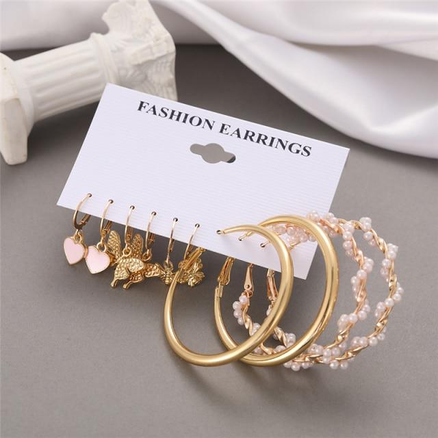 Tone Color Snake Drop Earrings Set Geometric Long Tassel Dangle Earrings Set For Women Of Earrings JewelryGeometric Drop