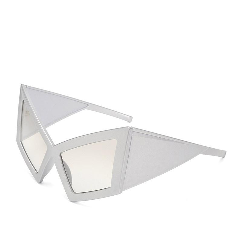 Luxury punk women sunglasses oversized cat eye windproof UV400 lenses fashion runway show frames modern