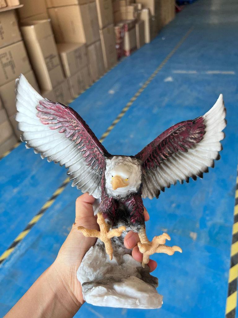 American Grand Exhibition Eagle Resin Figurine - Majestic Male Eagle Decor for Home, Office, or Wine Cabinet.