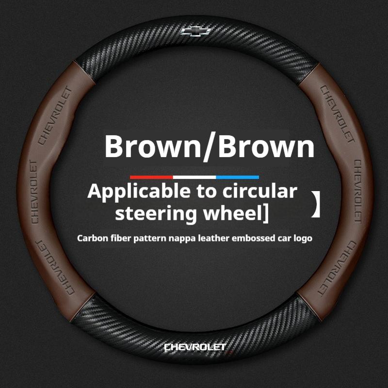 Wsjn7 For Chevrolet Cruze Bolt Aveo Spark Onix Capti Cavalier Carbon Fiber Suede Microfiber Car Steering Wheel Cover Auto Accessories