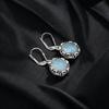 Natural Moonstone Dangle Earrings: 925 Sterling Silver Gemstone